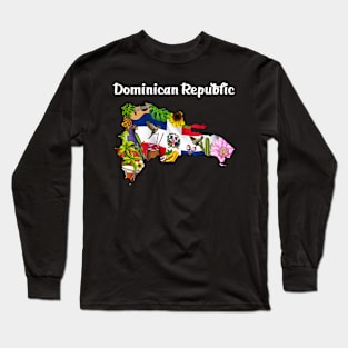 Dominican Republic Map Long Sleeve T-Shirt